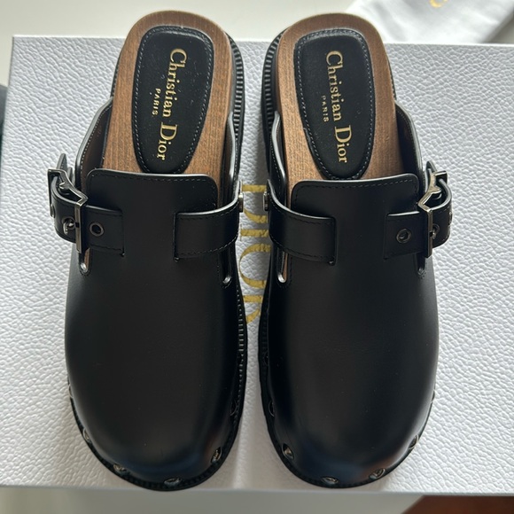 Dior Calfskin Diorquake Buckled Lug Sole 15mm Clogs 39 Black - Picture 1 of 10